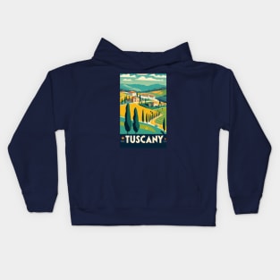 A Vintage Travel Art of Tuscany - Italy Kids Hoodie